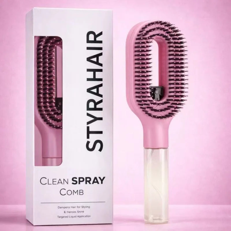 Multi-functional dual-purpose spray bottle comb, suitable for wet and dry scalp combing, dual-purpose spray comb brush