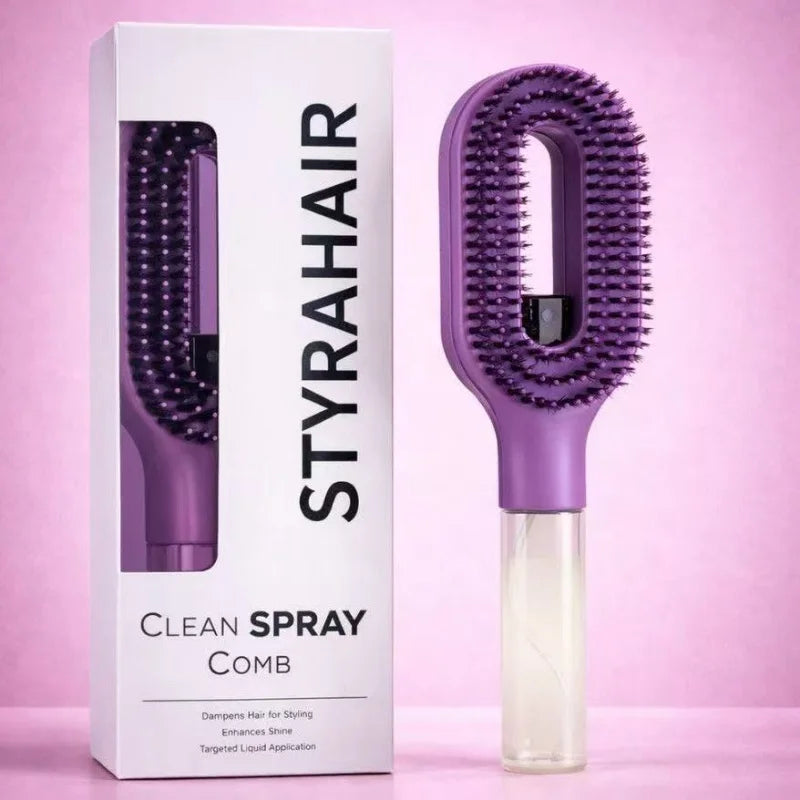 Multi-functional dual-purpose spray bottle comb, suitable for wet and dry scalp combing, dual-purpose spray comb brush
