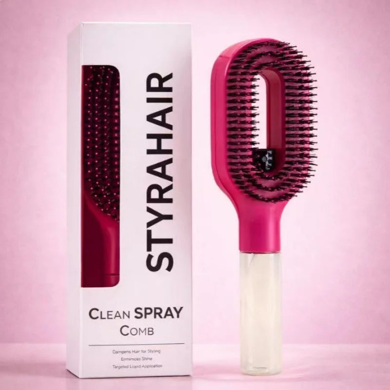 Multi-functional dual-purpose spray bottle comb, suitable for wet and dry scalp combing, dual-purpose spray comb brush