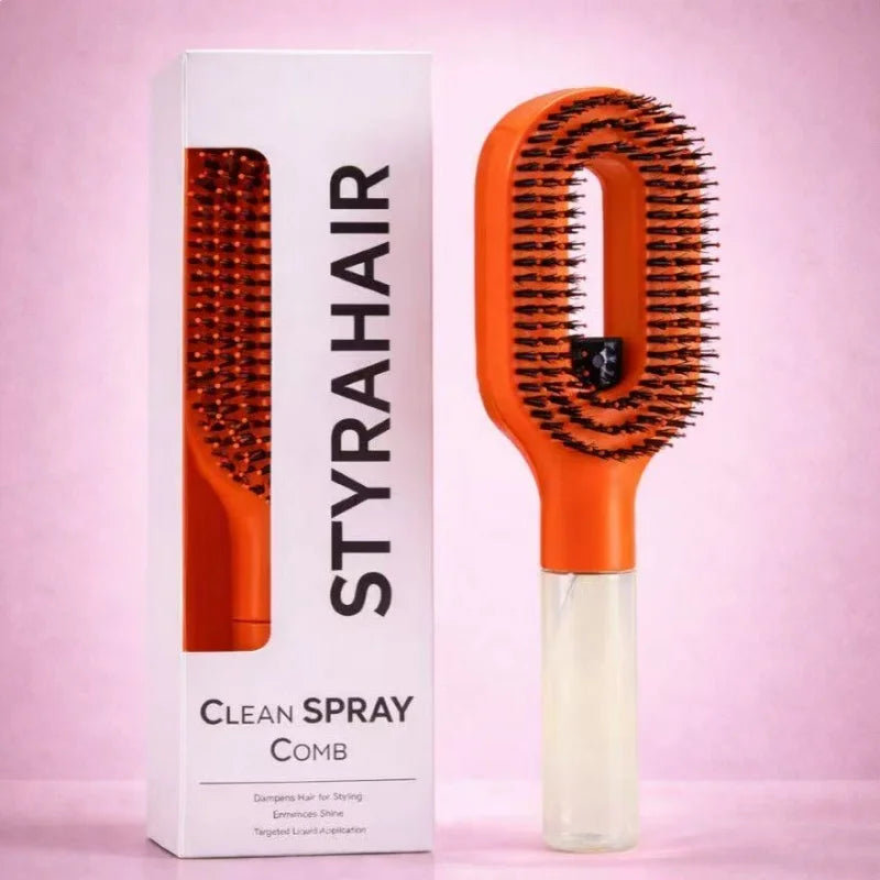 Multi-functional dual-purpose spray bottle comb, suitable for wet and dry scalp combing, dual-purpose spray comb brush