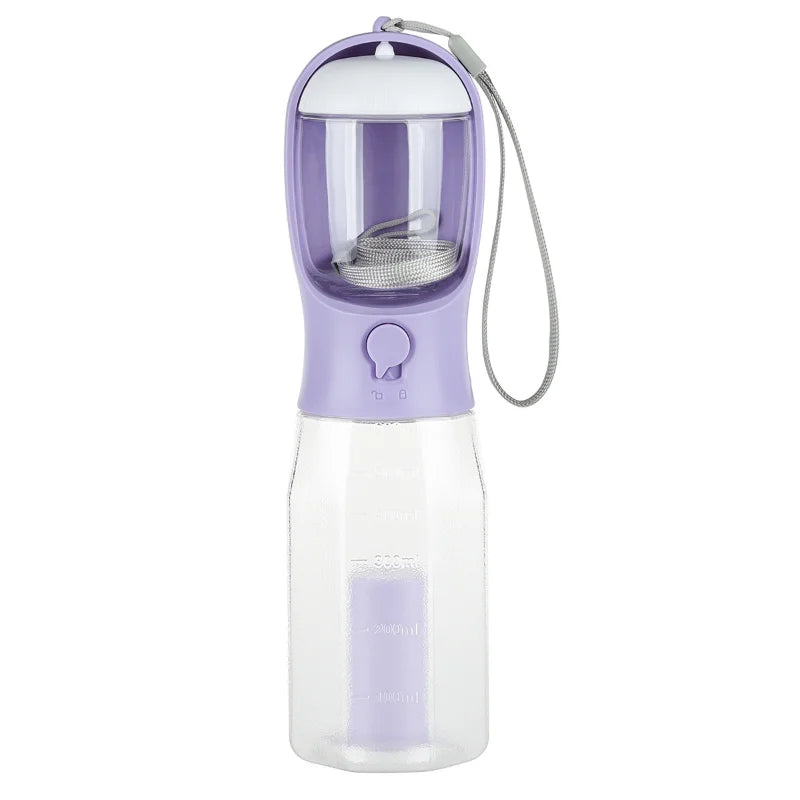 600ml Portable Dog Water Bottle with Poop Bag Dispenser Pet Feeder for Cat Dog Bowl Outdoor Puppy Drinking Bowl Food Container